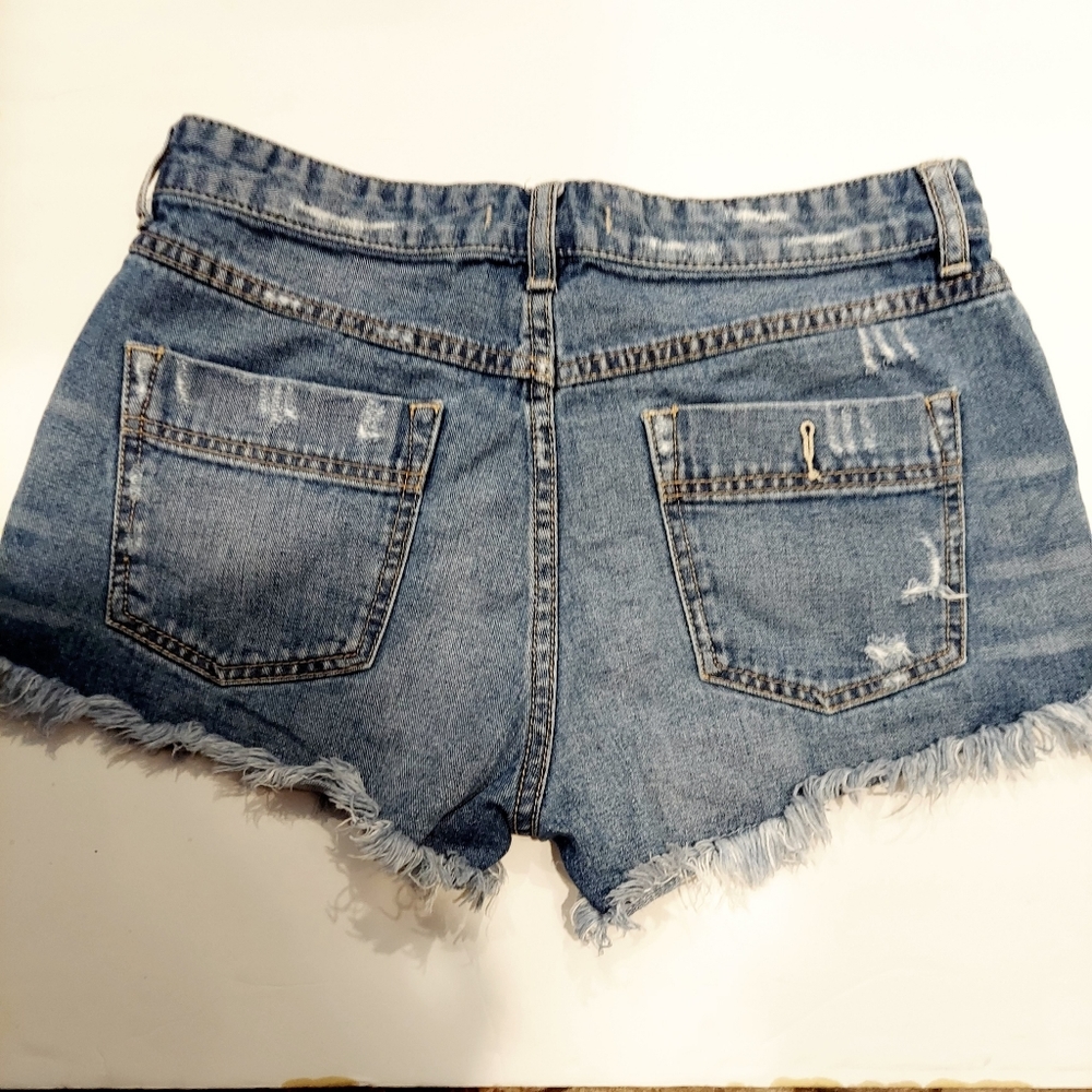 Free People Rugged Ripped Denim Shorts - Picture 5 of 5